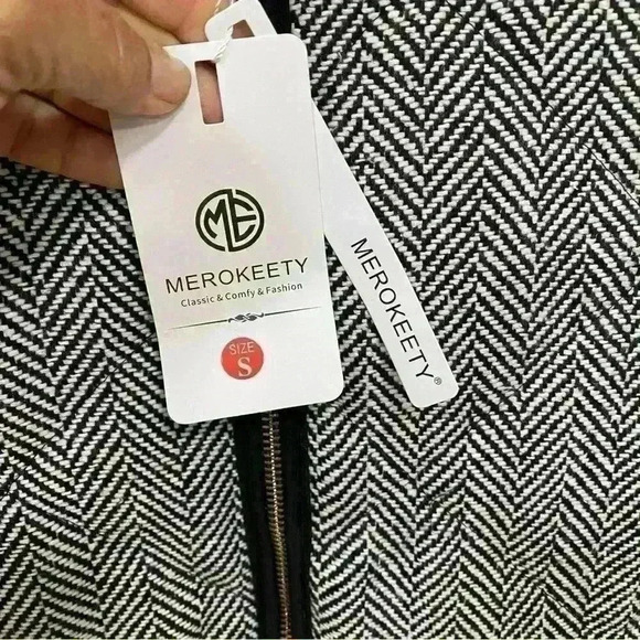 Merokeety classic herringbone Quilted Puffer Vest Sleeveless jacket vest-size S - Picture 5 of 11